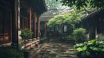 雨天宅院