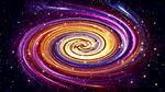 紫色螺旋星系星空