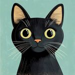 小黑猫插画