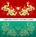 吉祥烫金龙纹双龙戏珠龙标签