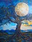 月夜油画
