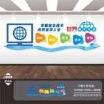 微机电脑室形象文化墙背景墙