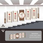 三风一训学校园楼梯楼道文化墙