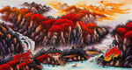 鸿运当头山水画
