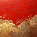 屏风背景云纹漆器