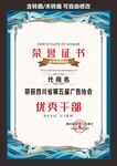 荣誉证书 优秀干部
