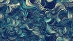 蓝色波浪数码印花纹理