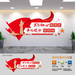 不忘初心跟党走标语文化墙