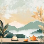 茶山插画