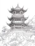 中国传统建筑线条画