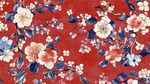 红色花卉图案