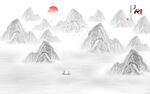 中式山水背景