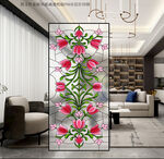 高清分层复古立线花卉打印图