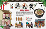 羊肉煲背景墙