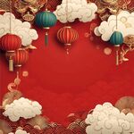中式红灯笼喜庆节日背景