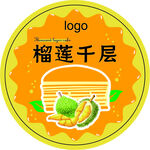 榴莲千层蛋糕圆贴