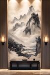 中式山水壁画玄关装饰
