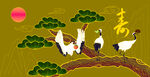 松鹤朝阳图