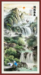 竖幅山水画