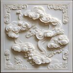 中式云纹浮雕装饰图案