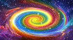 彩虹绚丽旋涡星空