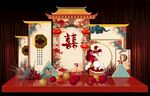 中式婚礼订婚布置图