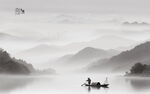 水墨山