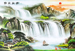 聚宝盆山水画