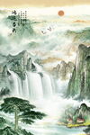 聚宝盆山水画