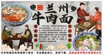 古风兰州牛肉拉面背景墙装饰画