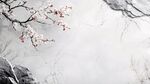水墨梅花雪景意境图