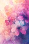 梦幻水彩花卉艺术画面