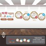 孝道德诚信学校园文化墙背景展板