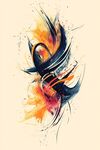 抽象动感色彩艺术笔触图案