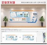 中建集团企业文化墙蓝色简约大气