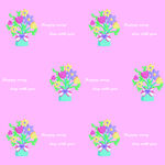 粉色背景多彩花卉图案