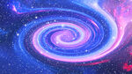 漩涡星系蓝紫色星空