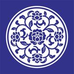 矢量缠枝牡丹花花卉圆形传统图案