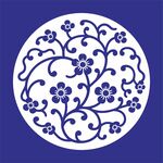 矢量缠枝梅花花卉圆形传统图案