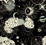 梦幻星空神秘图案插画