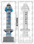 滘尾角灯塔手绘