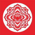 矢量宝相花纹样花纹莲花剪纸图案