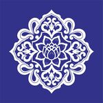 蓝色背景白色精美花纹图案