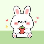 可爱白兔抱草莓