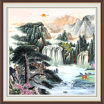 迎客松山水画