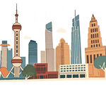 城市天际线建筑景观图