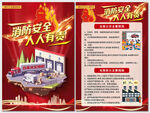 红色仓库消防宣传月安全海报