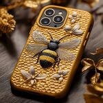 奢华蜜蜂图案金色手机壳