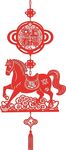 马形红色中国结挂件
