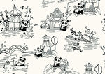 中式古风建筑手绘图案